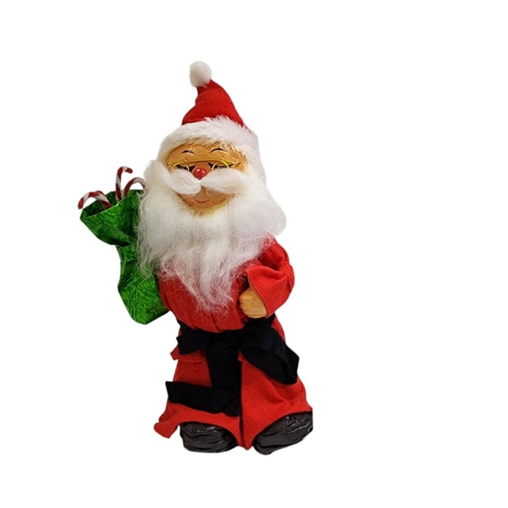 Vintage Paper Mache Santa Clause Figurine Figure Christmas Decoration Holiday